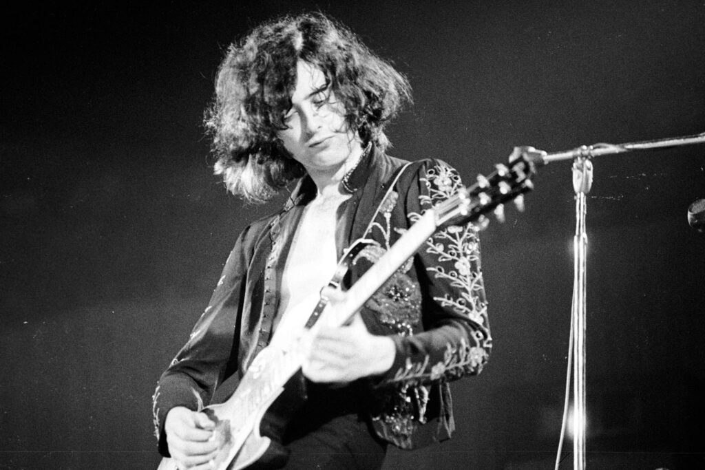 Jimmy Page playing guitar